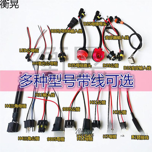 Fog Light Headlight Wiring Socket Wiring Plug H4 Male and Female Plug D12S Adapter H11H7H8 Male Line Female Line