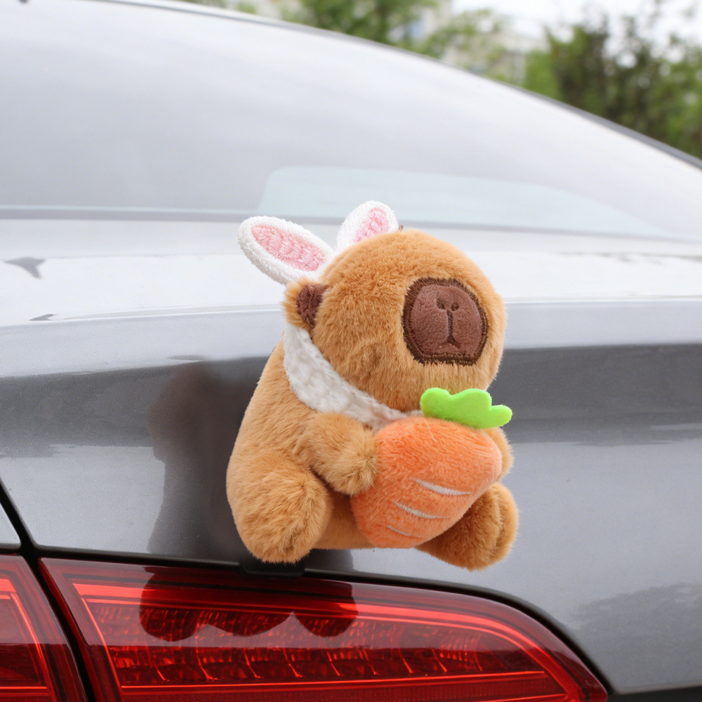 Aplicable para Tesla accesorios de cola de automóviles muñecas pegatinas de automóviles de muñecas Capibara clips muñecas accesorios de automóviles exteriores