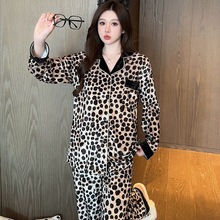 现货厂家批发斑点豹秋冬新款睡衣女金钻绒甜美时尚休闲家居服套装