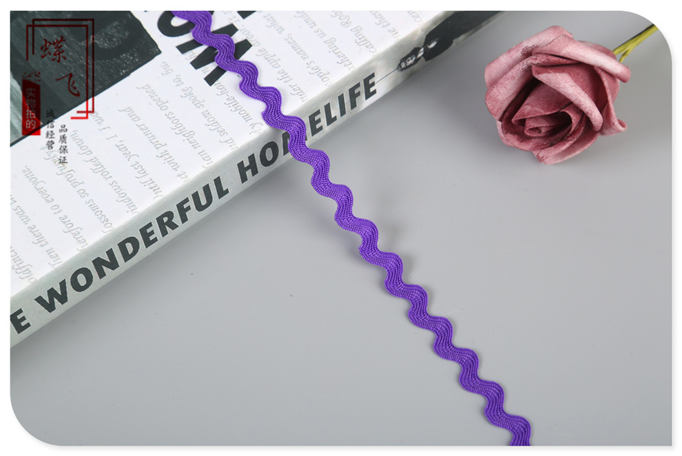 En stock suministro 5mm polipropileno marinero cinturón hecho a mano encaje accesorios onda encaje cinturón montaña carretera cinturón 0. 5cms con seda