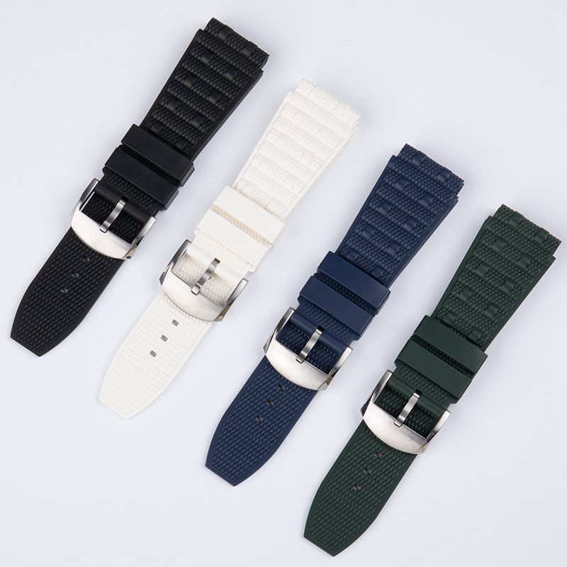 适配百年*灵机械计时B01超级海洋复仇者子弹链手表链橡胶表带22mm