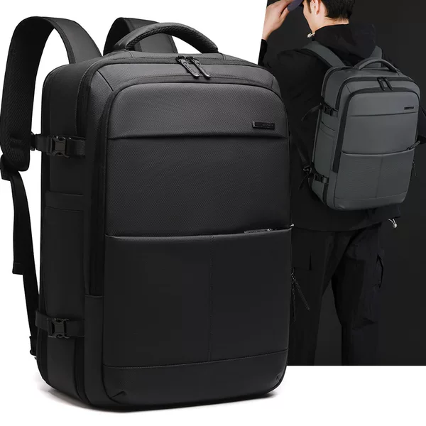 Business backpack for men, large-capacity computer backpack, simple and stylish travel backpack, water-resistant and wear-resistant men's backpack
