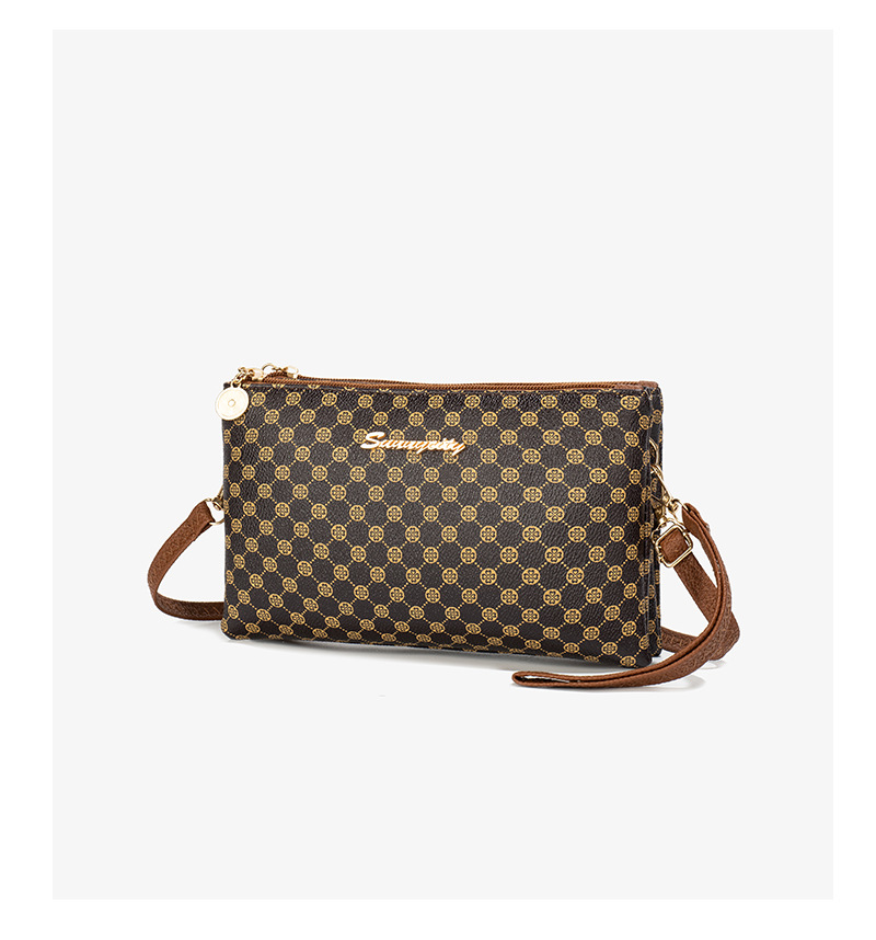 Pu Leather Material Dot Polka Dots Printed Presbyopic Women's Bag Wallet Double Cell Fashion Simple Change Packet Light Luxury Messenger Bag