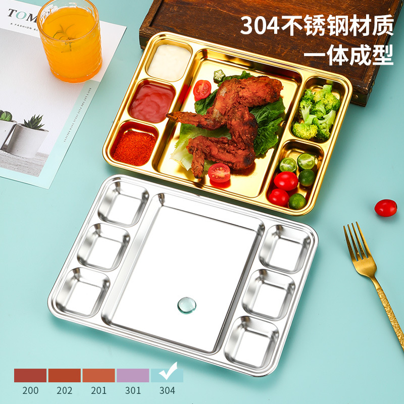 304 plato de acero inoxidable estilo coreano creativo de salsa de barbacoa plato multipropósito de bocadillos plato de comedor de partición de buffet