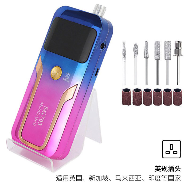 La lijadora de uñas reemplaza el mango de metal 35000RPM rectificador de uñas pulido silencioso y pulido de uñas eléctrico exfoliante