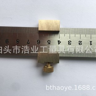 Brass stopper British integrated scale 30cm woodworking scribing positioning block 12-inch straight steel ruler limiting block
