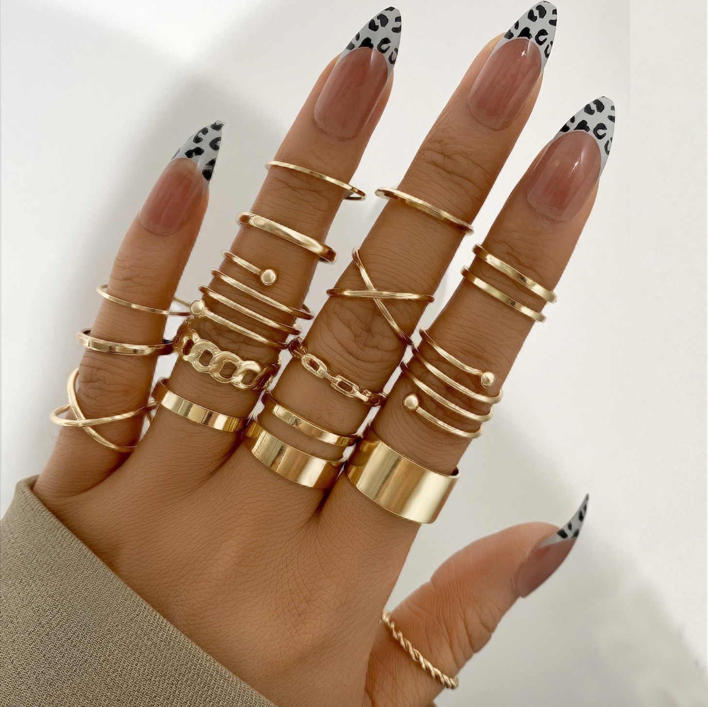 Guoxiu europeo y americano transfronterizo venta caliente mariposa amor abierto multi-conjunto anillo 22 piezas conjunto pulsera temperamento de la moda de las mujeres