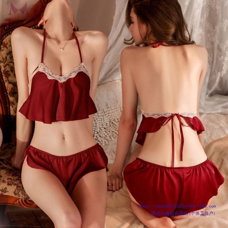 Sexy Women's Nightgown with Straps, Summer Style, Small Bust, Home Wear, Two-Piece Sleepwear Set, Uniform Sexy Women's Nightgown with Straps, Summer Style, Small Bust, Home Wear, Two-Piece Sleepwear Set, Uniform