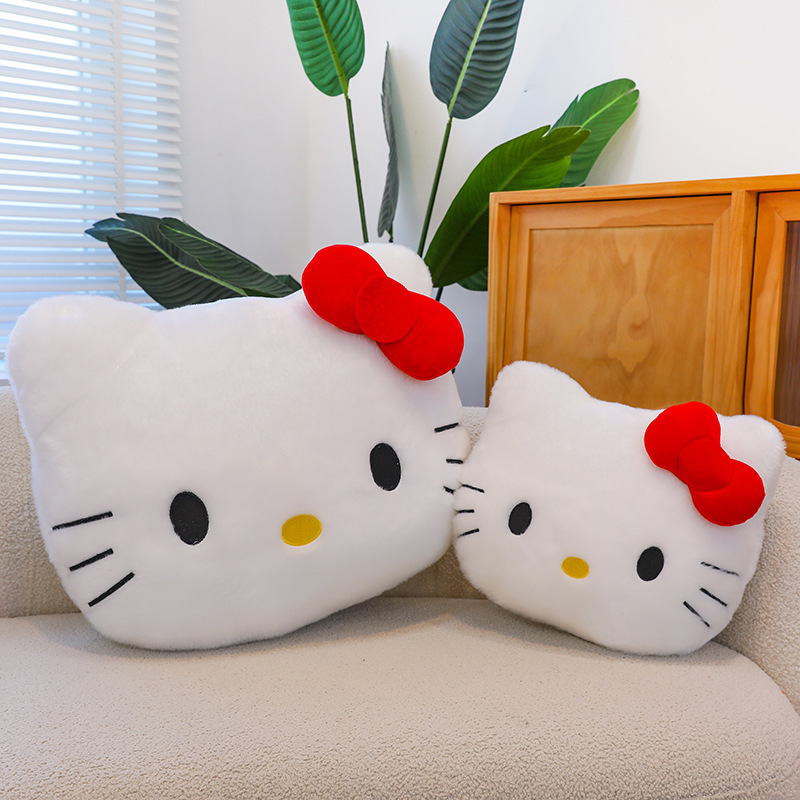 hellokitty抱枕可爱大头沙发靠垫猫头毛绒靠枕高颜值卡通少女枕靠|undefined