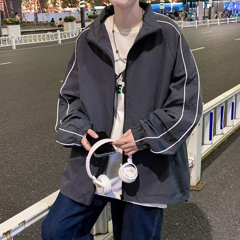 Abrigo fino de primavera y otoño para hombres, tendencia coreana, chaqueta deportiva hermosa y versátil, chaqueta, marca de moda para hombres retro japoneses