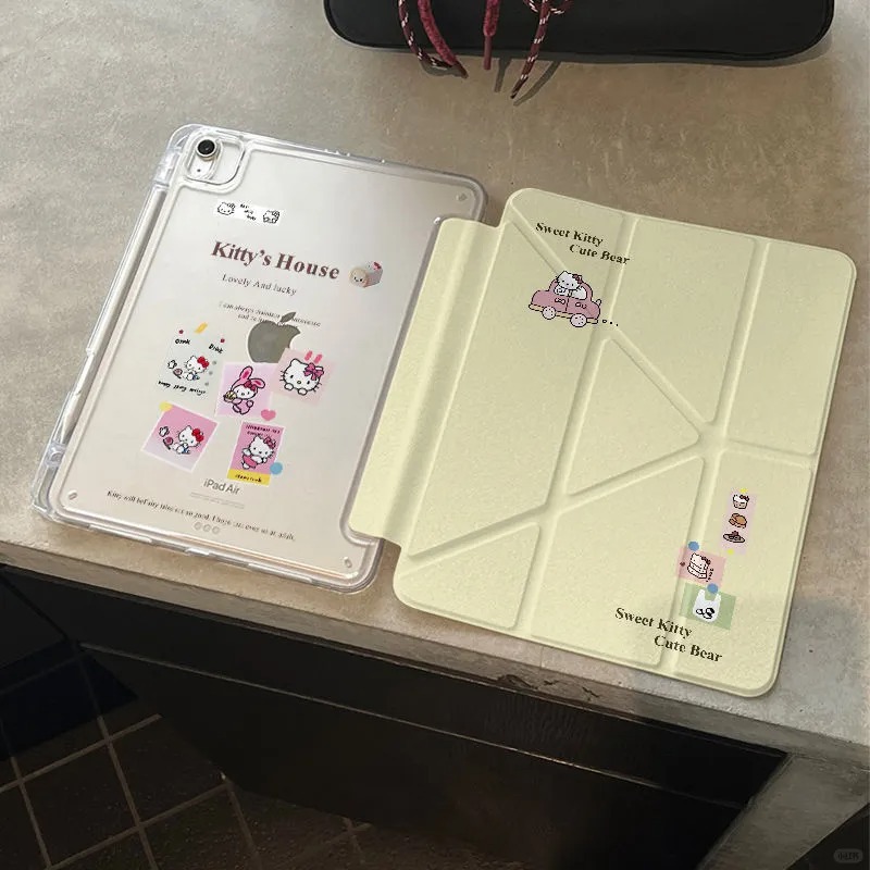 Cute Cycling Kt Suitable for iPad Pro Tablet Case 10Th Generation Y Fold Air7 Japanese and Korean Mini with Pen Slot 13inch