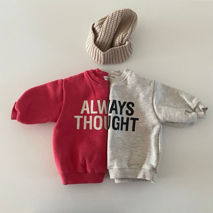 Children's clothing Korean version of children's letter sweatshirts for infants and children autumn clothes for infants and young children baby pullovers early autumn boys' tops