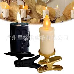 独立站新款 Clip-On Flameless Candle Lights圣诞夹式无焰蜡烛灯