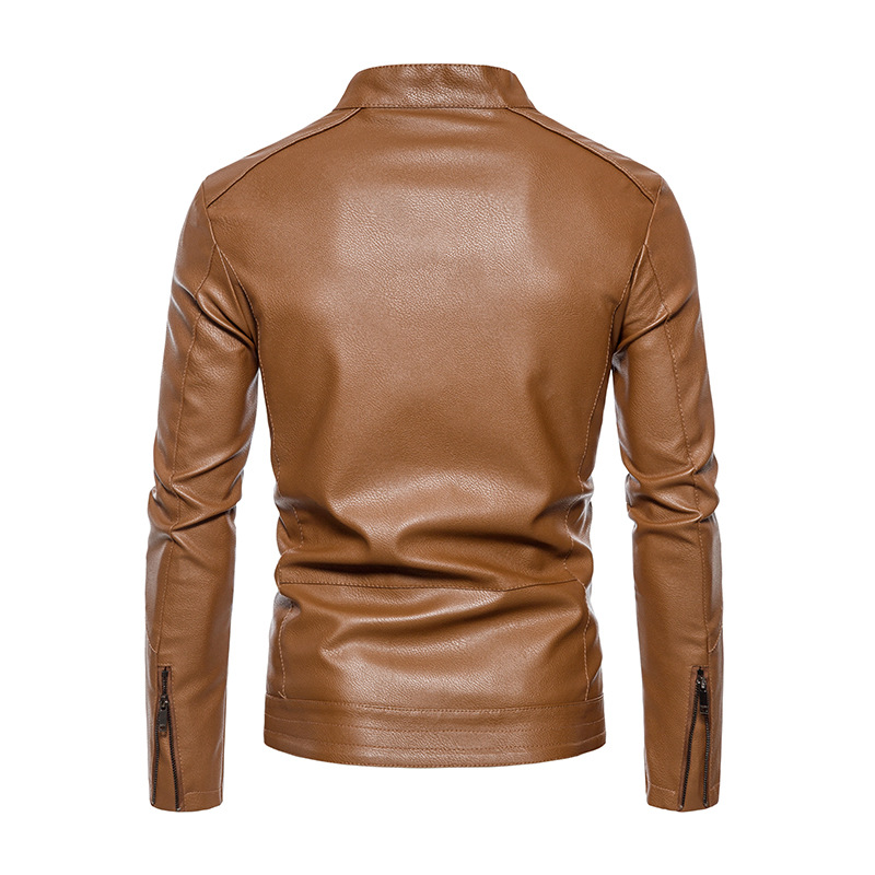 Gray Men's Winter Leather Jacket