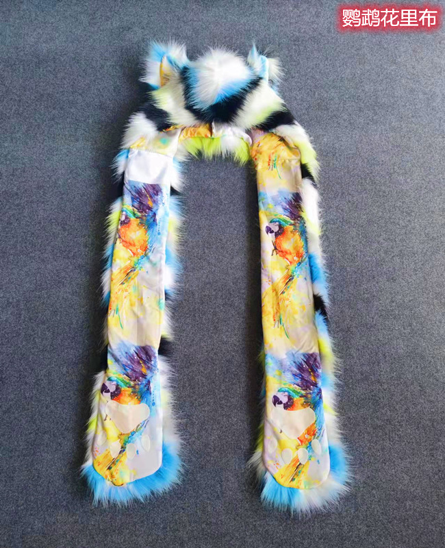 Цветочная ткань попугая