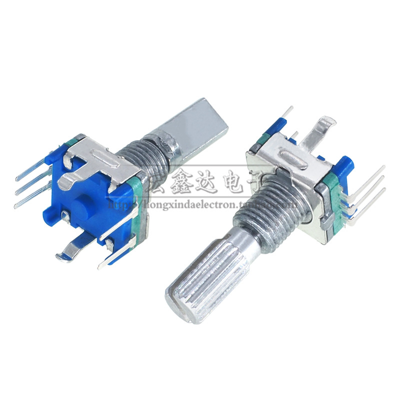 EC11旋轉編碼器/編碼開關/數字電位器 15/20mm梅花半軸 5腳帶開關 3