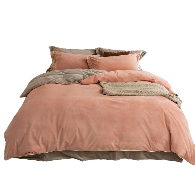 Funda de edredón de terciopelo de leche de invierno engrosada de una sola pieza más terciopelo de terciopelo de coral Funda de edredón de felpa de doble cara Invierno cálido