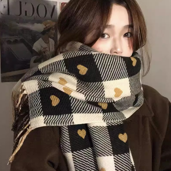 仿羊绒围巾女秋冬季新款加厚保暖围脖显白流苏中长款百搭围巾批发|undefined