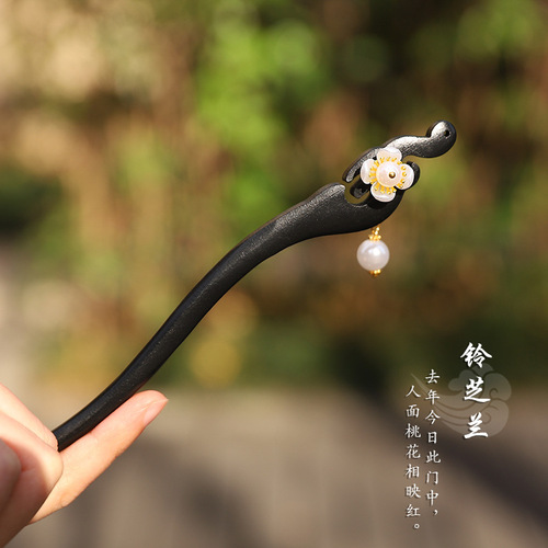 Ancient style hairpin, tassel, jade rabbit, Chinese style high-end hairpin, imitation sandalwood hairpin, Hanfu accessories, ancient costume headwear