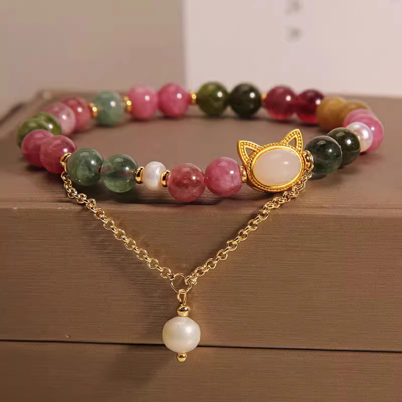 Turmalina de color + cabeza de gatito