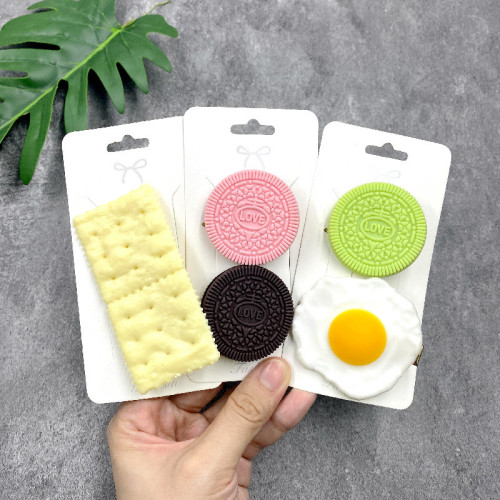 Fun and funny biscuit hairpins, fried eggs, simulated food hairpins, side clips, creative hair accessories, small gifts for students