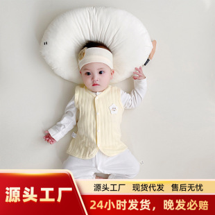 Baby Vest Spring and Autumn Velvet Cotton Baby Sleeveless Vest Infant's Vest Autumn and Winter Newborn Pony Clip