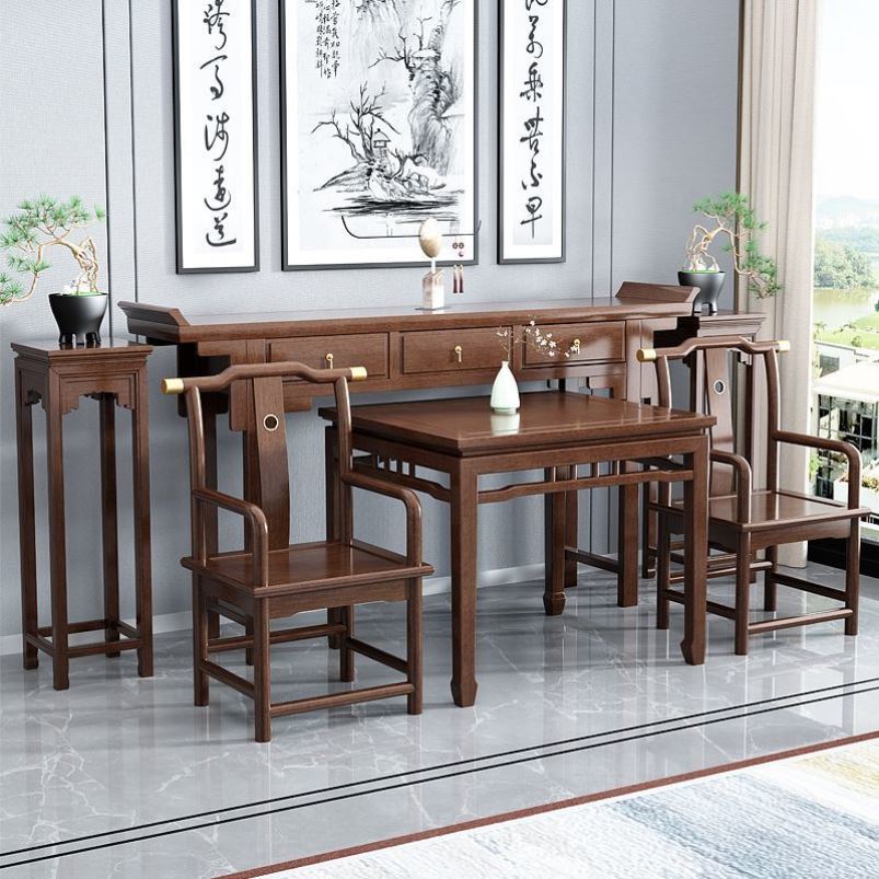 Table Altar Furniture Rural Incense Table Chinese-Style Raised Table for Buddha Head Solid Wood Set Several Cases Six-Piece Hall