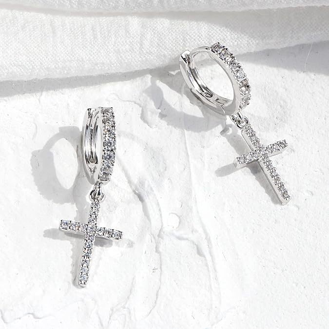 Men's Titanium Stud And Small Hoop Earring Set For Daily Wear_voghion.com