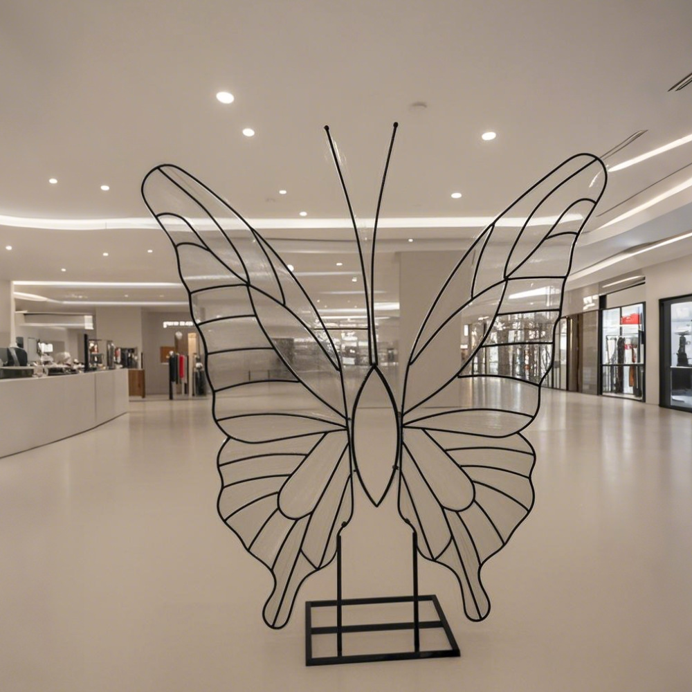 Decoración de mariposa gigante, flor, boda, belleza tridimensional, decoración Chen, alas, ventana, paisajismo, decoración de la escena, accesorios