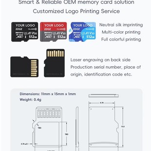 SD U3 Class 10 Micro TF Card 8GB Capacity Smartphone MP3 XD