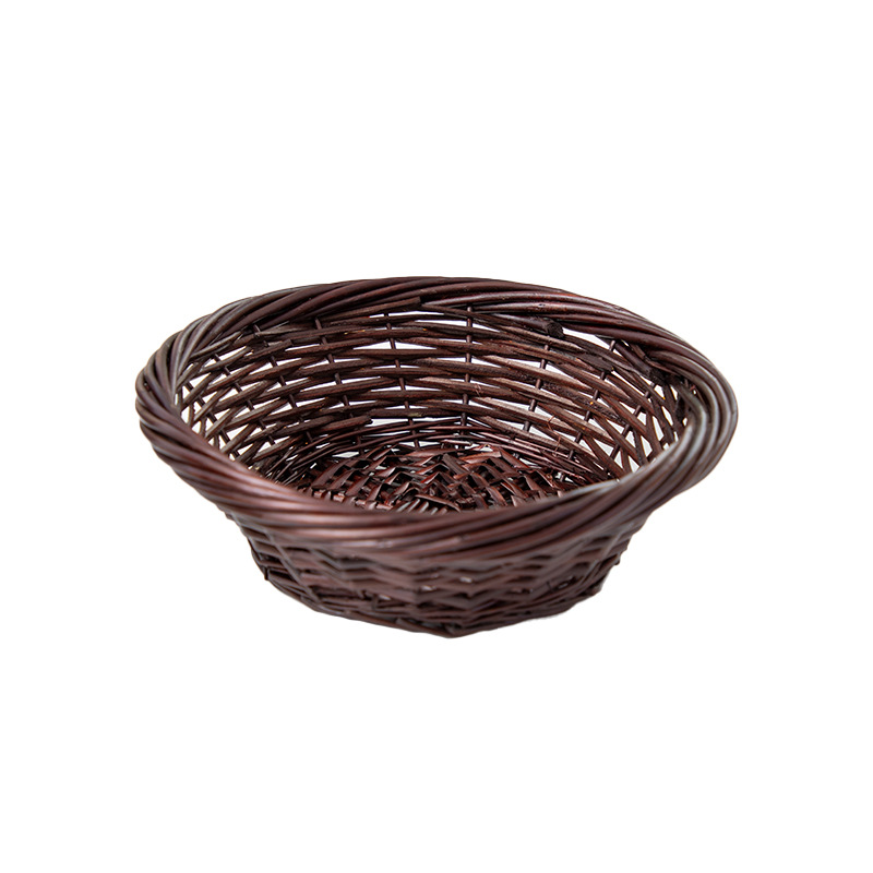 Amazon Hot Sale Dark Brown Plate Snack Plate Plate Plate de mesa trenzado de sauce Plate de mesa