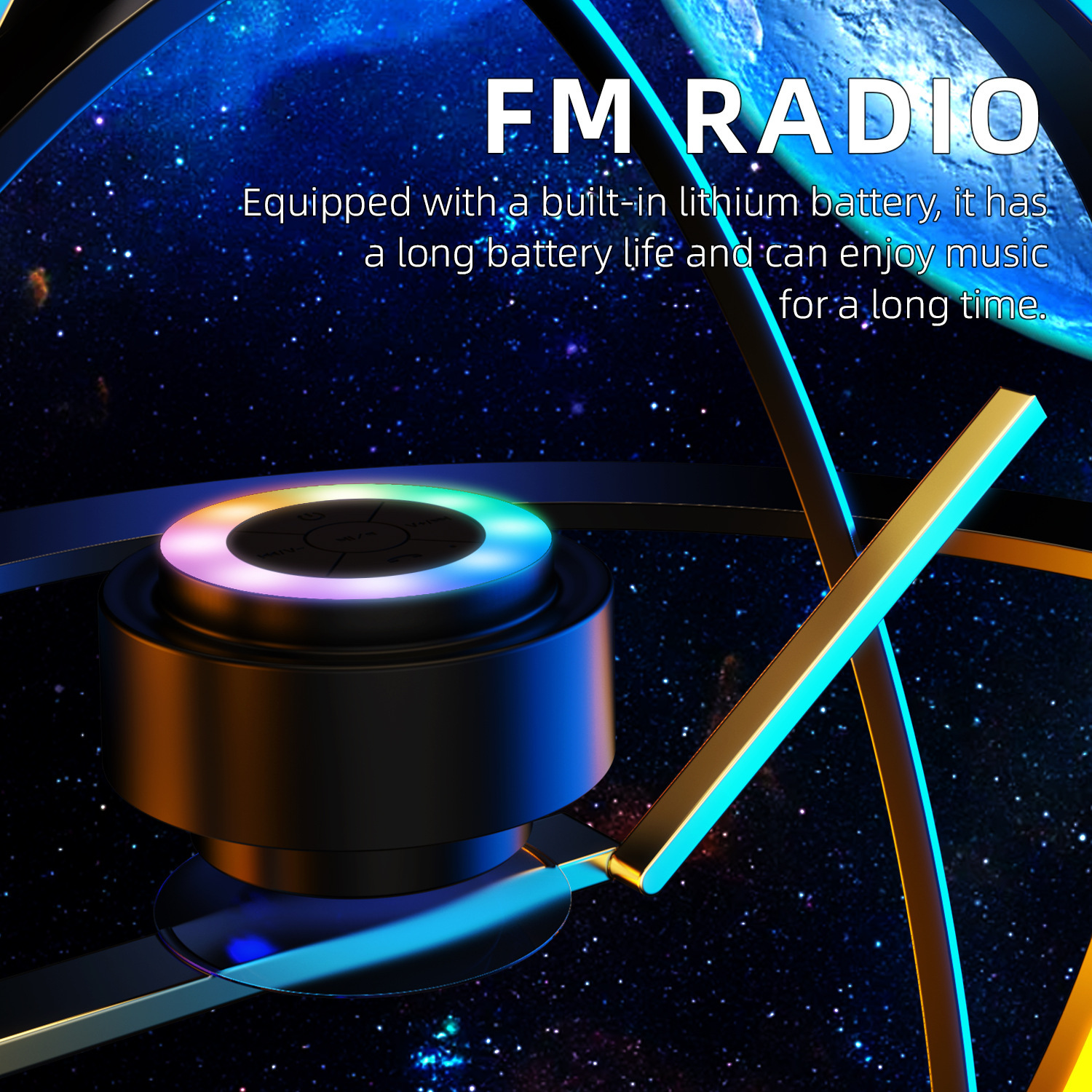 IP67 altavoces impermeables 5W alta potencia sonido portátil RGB iluminación de colores radiofrecuentes FM carga TYPEC