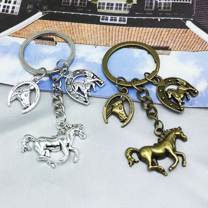 Western-style Denim style horse key chain Denim gifts for men and women Western-style Denim style horse key chain Denim gifts for men and women