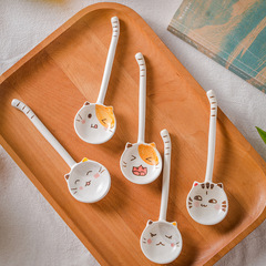 Jingdezhen creative hand-painted cartoon fruit ceramic spoon Doraemon Totoro dessert spoon children's soup spoon stirrer