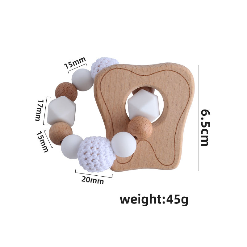 Nuevo DIY creativo de la historieta haya mordedor bebé haya aguacate silicona pulsera mordedor molienda varilla