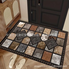 Temu 越境ホットセール北欧レトロタイルフロアマットエントリーダーティーフットマット浴室吸収性マットラベル付きドロップシッピング