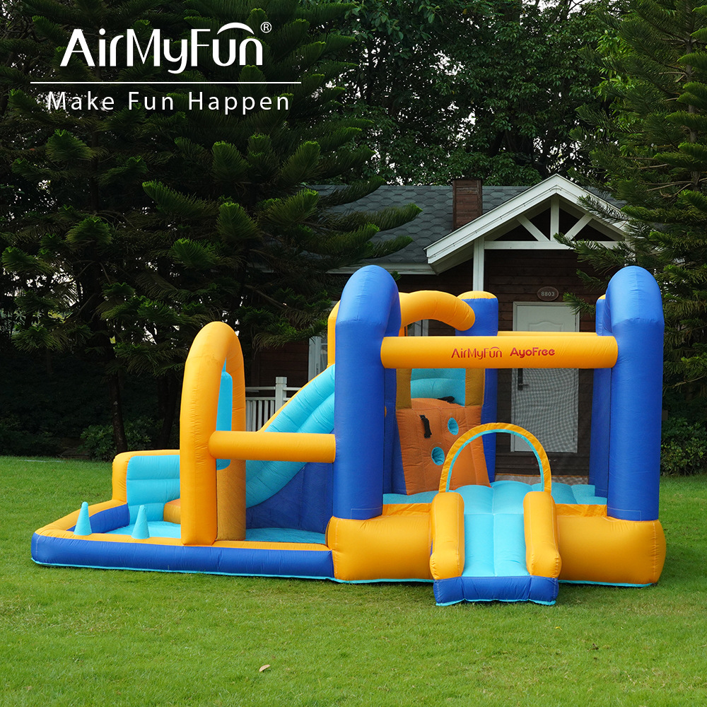 AMF | Nuevo castillo inflable para niños al aire libre piscina de olas pequeño castillo inflable inflable hogar cama de salto inflable