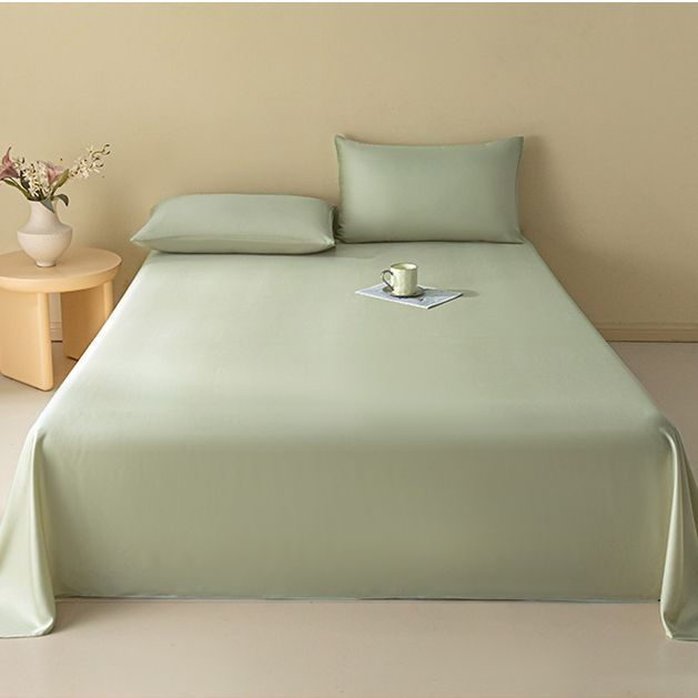 Sábanas de verano de seda de una sola pieza, dormitorio doble individual, seda de hielo, funda de edredón desnuda, funda de almohada de edredón fresco, juego de tres piezas, verano