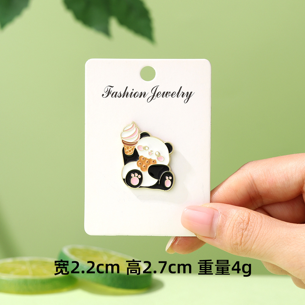 Dibujos animados lindo panda flor flor broche colección de la familia panda animal metal insignia accesorios de ropa para niños regalos
