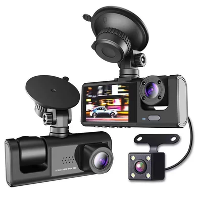 Driving recorder, Three-lens car dashcam with front