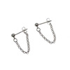 Chain, sexy silver earrings, Korean style, 2019