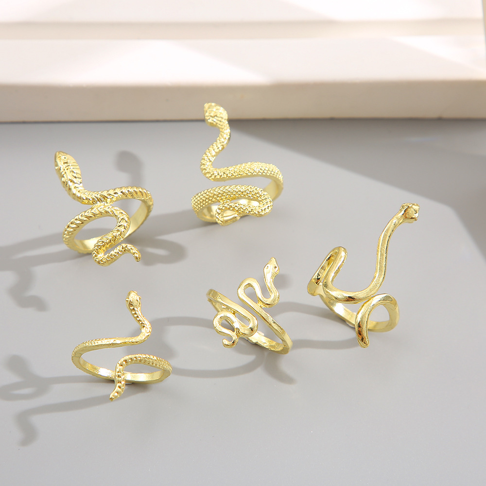 Retro Snake Alloy Plating No Inlaid Open Ring