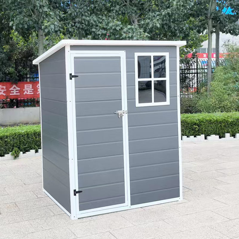 Jardín transfronterizo al aire libre patio simple sala de herramientas de plástico impermeable y solar sala de almacenamiento de almacenamiento móvil de montaje
