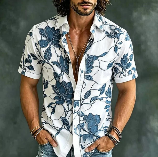 trend fashionable summer retro comfortable casual shirt