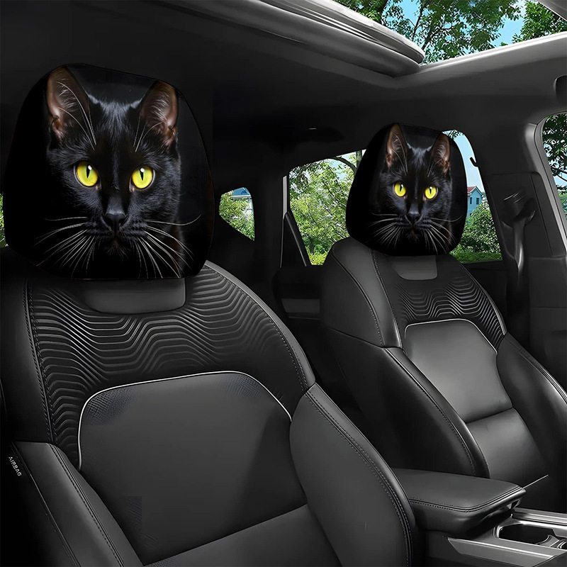 Cross-border Amazon best-selling universal pullover printed car headrest cover, TEMU can be labeled and shipped on behalf of customers, car seat cover