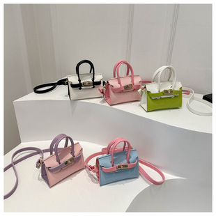 Korean Style Men's and Women's Shoulder Bag Fashion Contrast Color Stylish Mini Kids Crossbody Bag New Cross-border Foreign Trade Children's Bag
