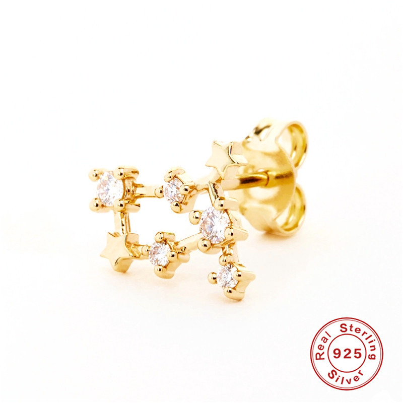 5g Weight Artificial Rhinestones Inlay Material Ear Studs Classification 1 Piece Quantity Street Occasion 925 Sterling Silver Material Geometric Pattern Women'S Gender Plating Design Sweet Style 1 Piece 925 Sterling Silver Artificial Rhinestones Geometric Ear Studs 16