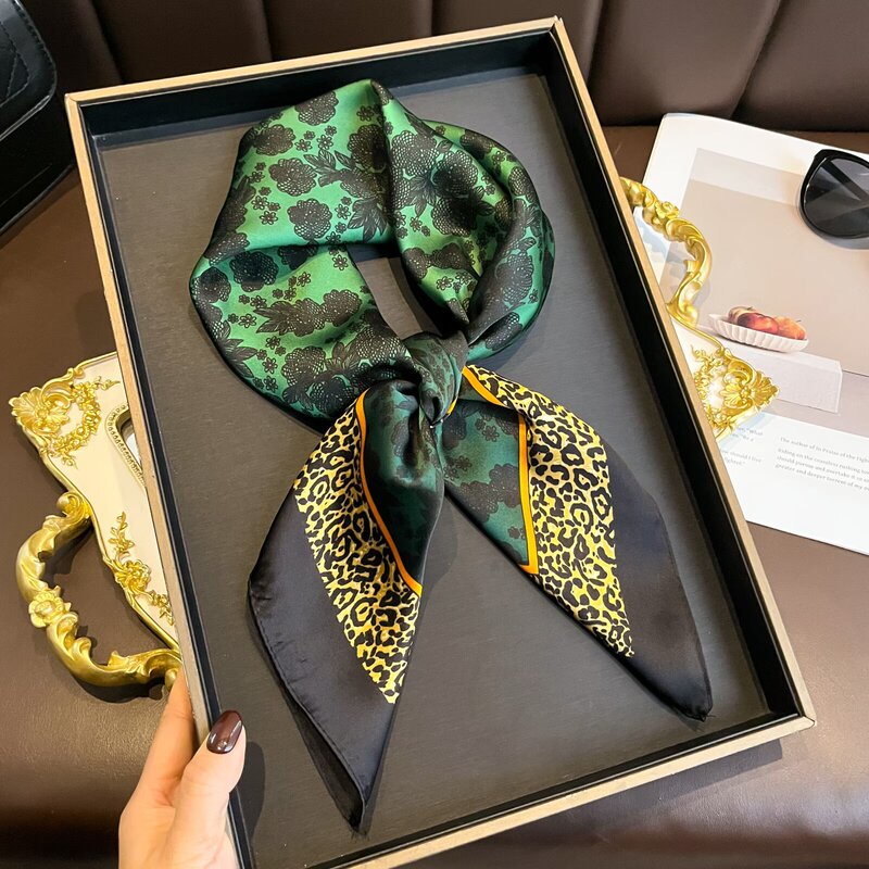 Fashionable New Style Belt Scarf 70cm Soft Silky Imitation Silk Small Square Scarf Women's Decorative Small Neck Scarf