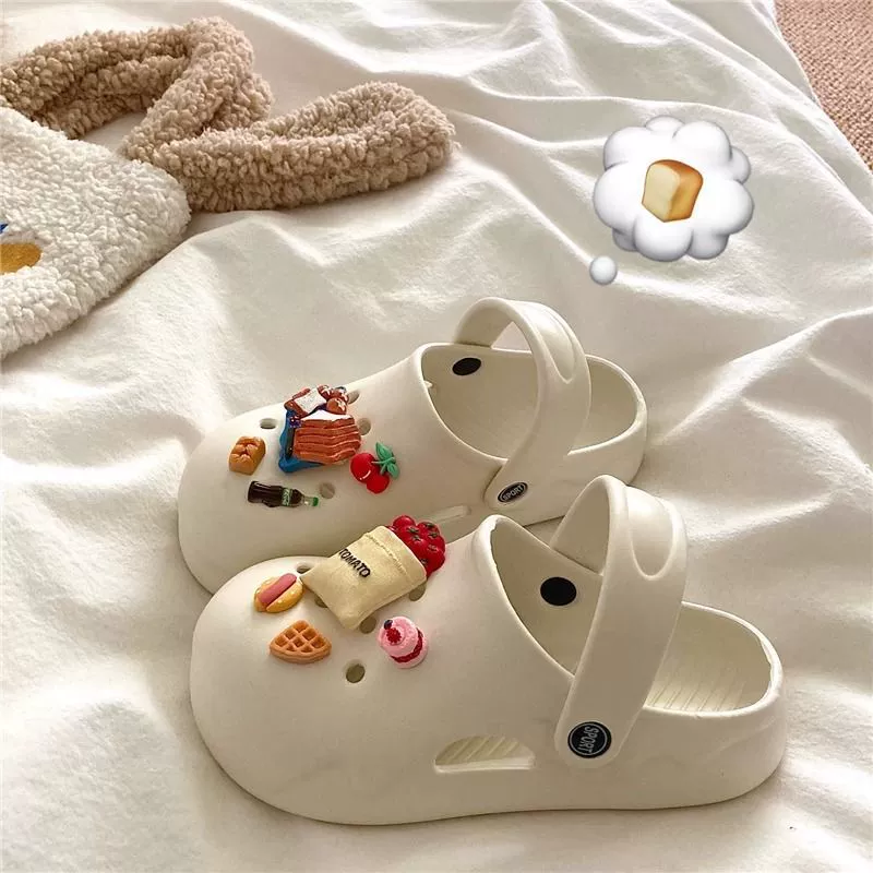 Прекрасный завтрак ~! Крем-тост ins нишевые пещерные туфли женские толстые подошвы увеличены летом