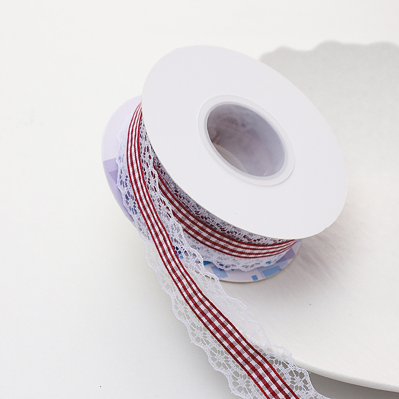 Siete colores, encaje de estilo británico, cinta de celosía, paquete de ramo, cinta de raso, paquete de flores, cinta de bricolaje, embalaje de material